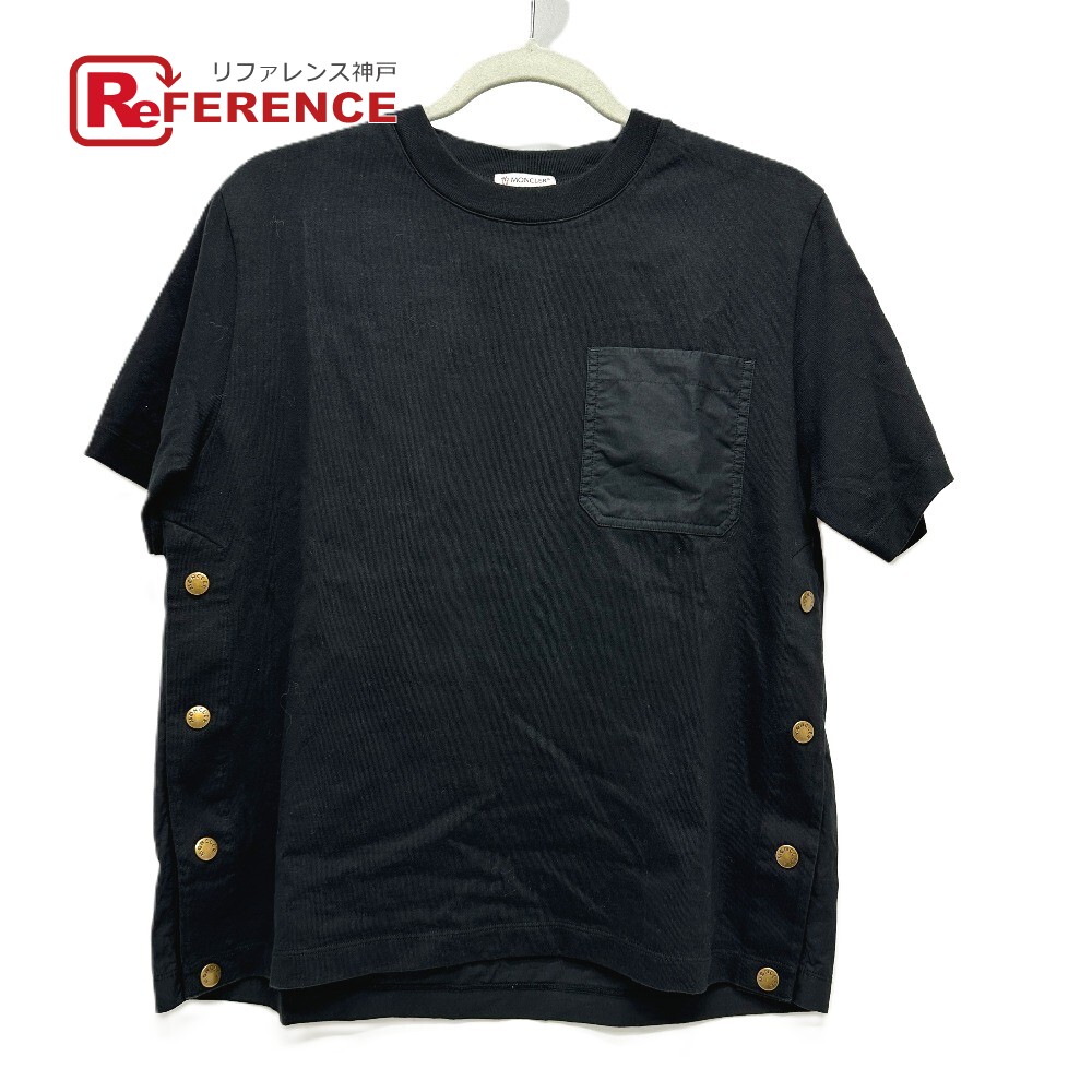 MONCLER モンクレール C-SCOM-24-35846 胸ポケット サイドボタン アパレル 半袖Tシャツ コットン レディース ブラック 【中古】|ブランドショップ リファレンス