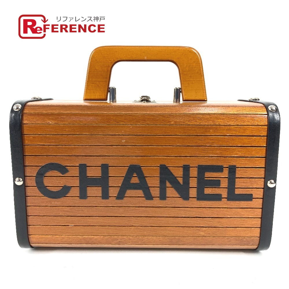 CHANEL シャネル ヴィンテージ CC ココマーク ロゴ バニティバッグ カバン BOX ボックスバッグ ハンドバッグ ウッド レディース ブラウン 【中古】｜ブランドショップ　リファレンス