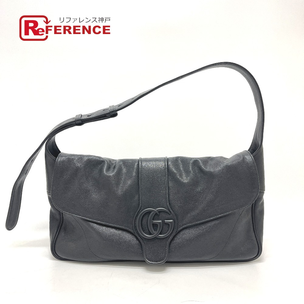 GUCCI グッチ  767209 GGマーモント 下げ翼 鞄 御徒面子 ショルダーバッグ なめし革  レディース 黒いこと 新品負けず劣らず 【中古】