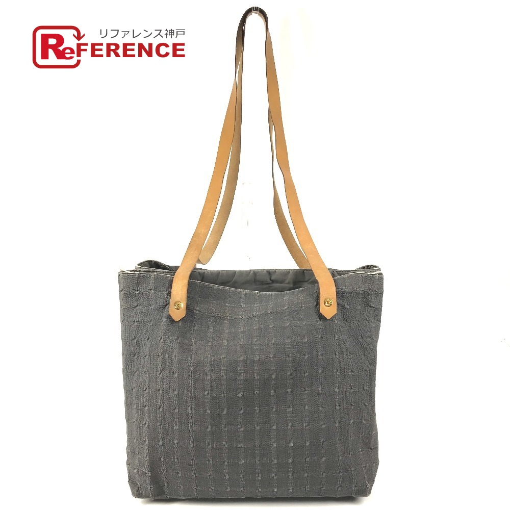 HERMES エルメス  アメダバ 河馬 ドゥ ポッシュ 鞄 膝掛け トートバッグ ショルダーバッグ 綿織物  ユニ一発やる 薄墨色 【中古】