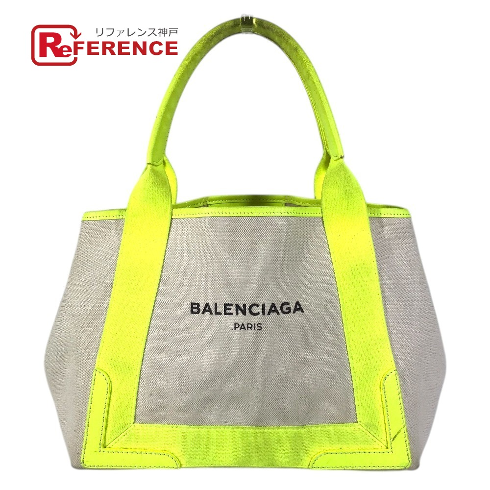 BALENCIAGA バレンシアガ 339933 ネイビーカバスS ネイビーカバス S カバン トートバッグ ハンドバッグ レザー/キャンバス ユニセックス イエロー 【中古】｜ブランドショップ　リファレンス 23,925円