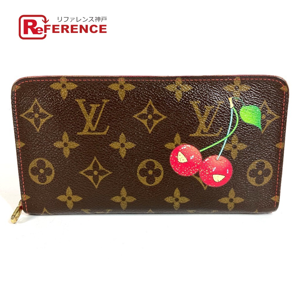 LOUIS VUITTON ルイヴィトン  M95006 モノグラム桜んぼう 村上隆 オポルト モネ ジップ ロングウォレット ラウンドジッパー 長紙入れ モノグラムチェリーキャンバス  レディース 赤銅色 【中古】