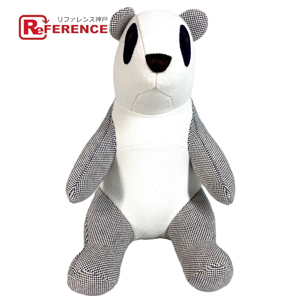 HERMES エルメス  H103882M あやつり人形 オブジェ ぬいぐるみ ジャイアントパンダ エミール エポぺ ぬいぐるみ 綿織物  キッズ ブルーインディゴ 米国海軍 【中古】