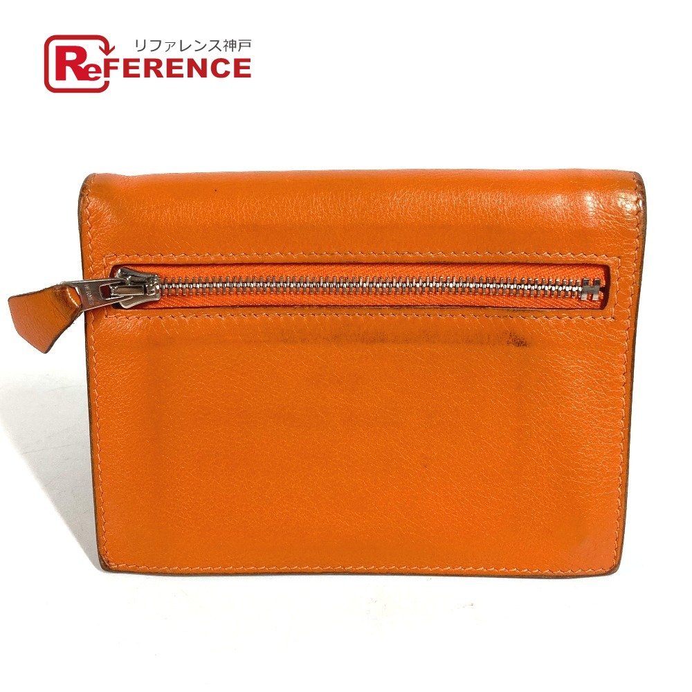 HERMES エルメス  ジップザック コンパクトウォレット  2つ折り札入れ スイフト  ユニ一発やる オレンジ色 【中古】