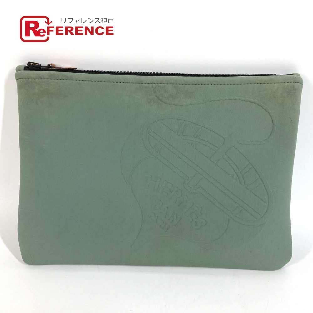 HERMES エルメス  トゥルーストワレット ネオヴァンMM ネオヴァン MM タラサ クラッチペダル御徒面子 嚢 メイク合切袋 マルチ合切袋 合切袋 ポリアミド  ユニ一発やる カーキ系 【中古】