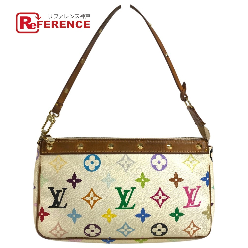 LOUIS VUITTON ルイヴィトン  M92649  モノグラムマルチ色つや ポシェットアクセソワール  付属品合切袋 肩かけ ハンドバック ショルダーバッグ モノグラムマルチカラーキャンバス  レディース ブロン 白いこと 【中古】