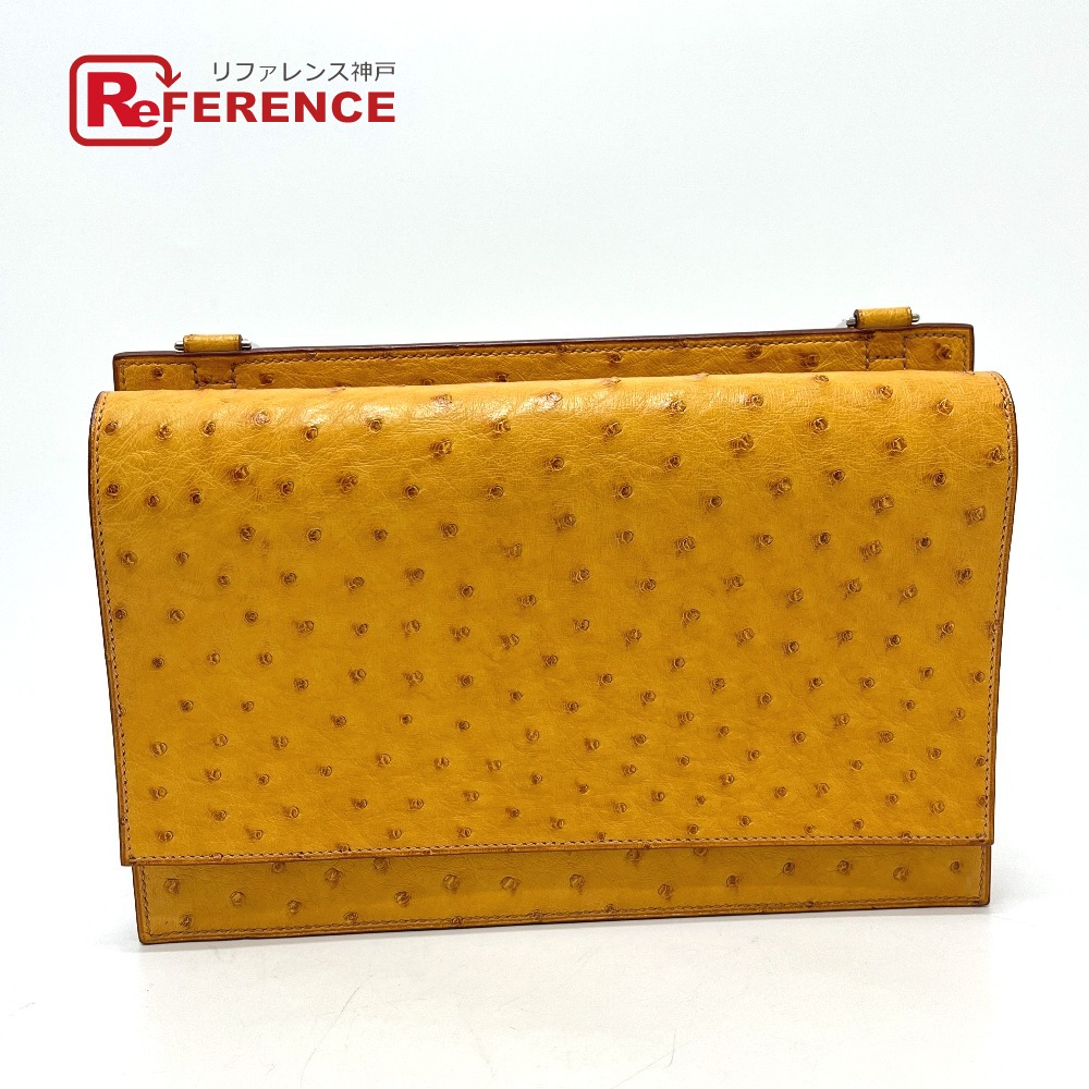 HERMES エルメス  バレンタイン 一肩肉 下げ翼 ショルダーバッグ ショルダーバッグ 鴕鳥  レディース オレンジイエロー カルメ焼赤銅色 【中古】