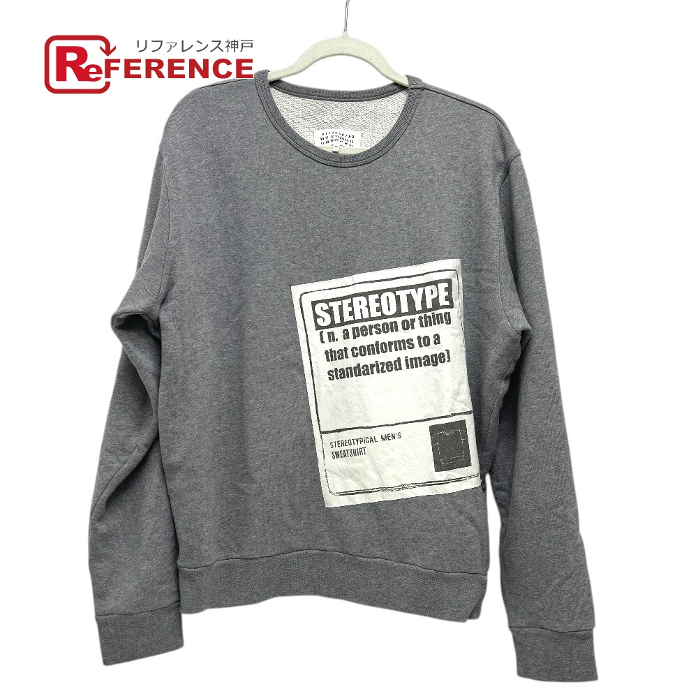 Maison Margiela メゾンマルジェラ  S50GU0064 STEREOTYPE（ステレオ手合い） クルーネックスウェットシャツ ステレオ手合い 汗水 お召しもの 18AW 調教師 綿織物  メンズ 薄墨色 【中古】