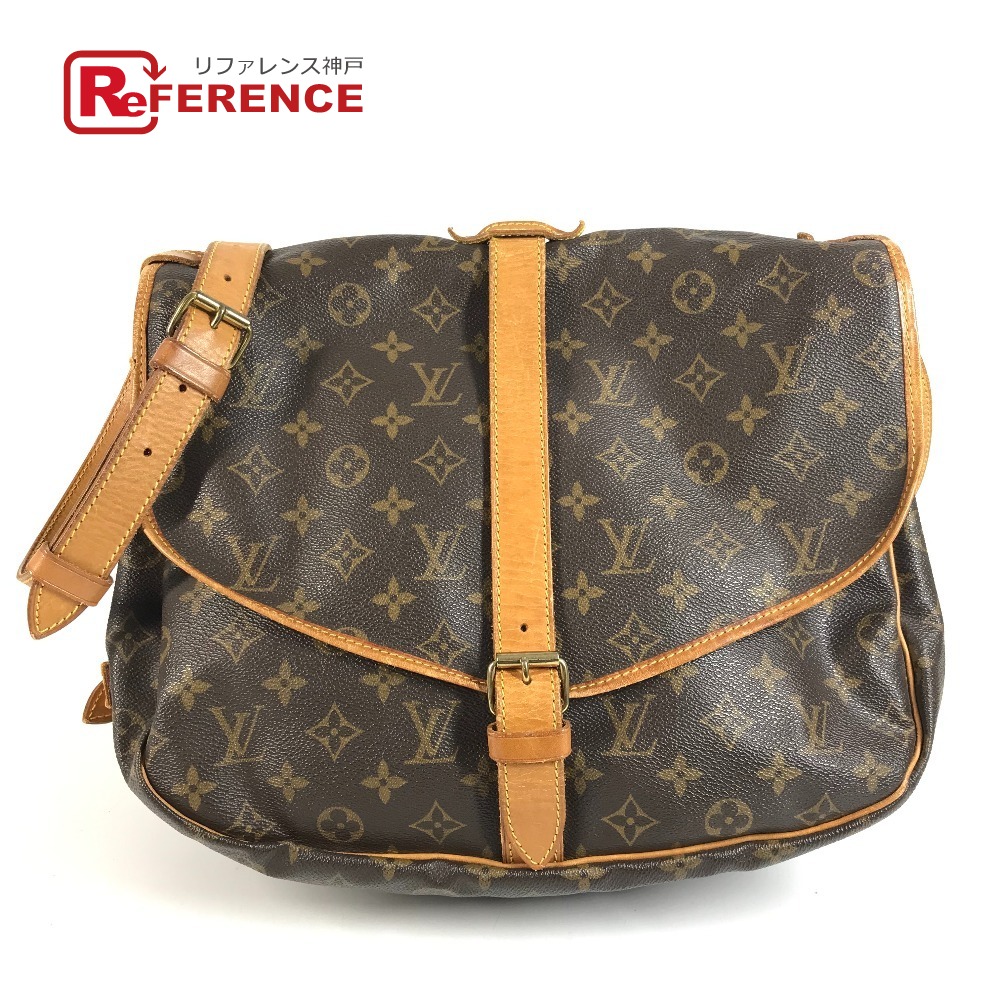LOUIS VUITTON ルイヴィトン  M42254  モノグラム ソミュール35 ソミュール35 袋 御徒面子 曲がった掛け 下げ翼 ショルダーバッグ モノグラム帆布  ユニ一発やる 赤銅色 【中古】