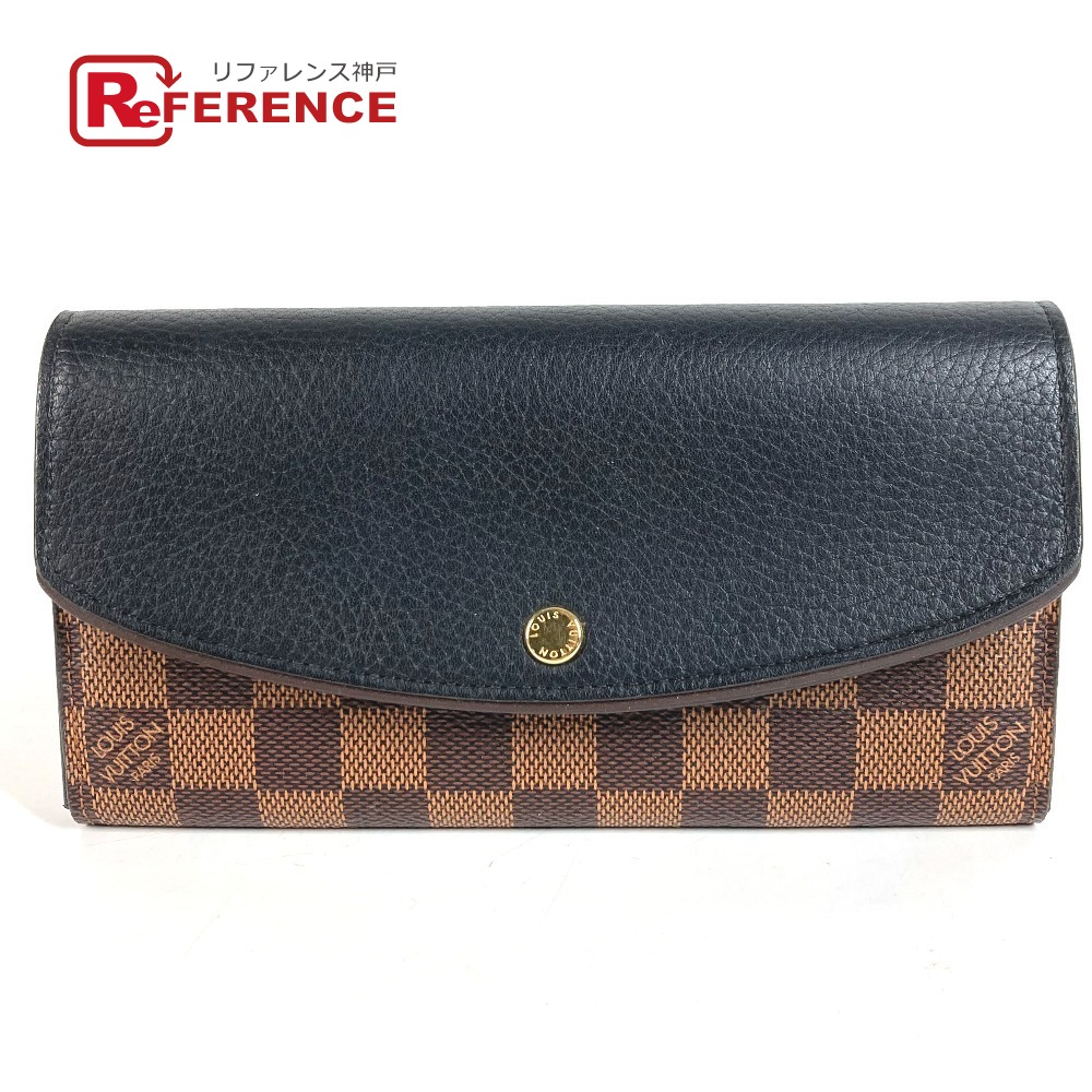 LOUIS VUITTON ルイヴィトン   N61261 ダミエ ポルトフォイユノルマンディ  ロングウォレット 下げ翼 長紙入れ ダミエキャンバス /なめし革 ユニ一発やる ノワール 黒いこと 【中古】