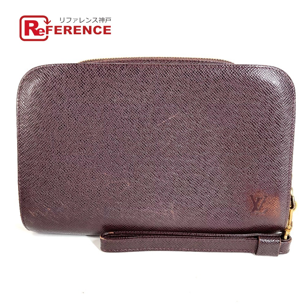 LOUIS VUITTON ルイヴィトン  M30186 五分五分ガ バイカル 同盟罷工一回り付き添い人 クラッチペダル御徒面子 二番目御徒面子 タイガレザー  ユニ一発やる アカジュー パープル 【中古】