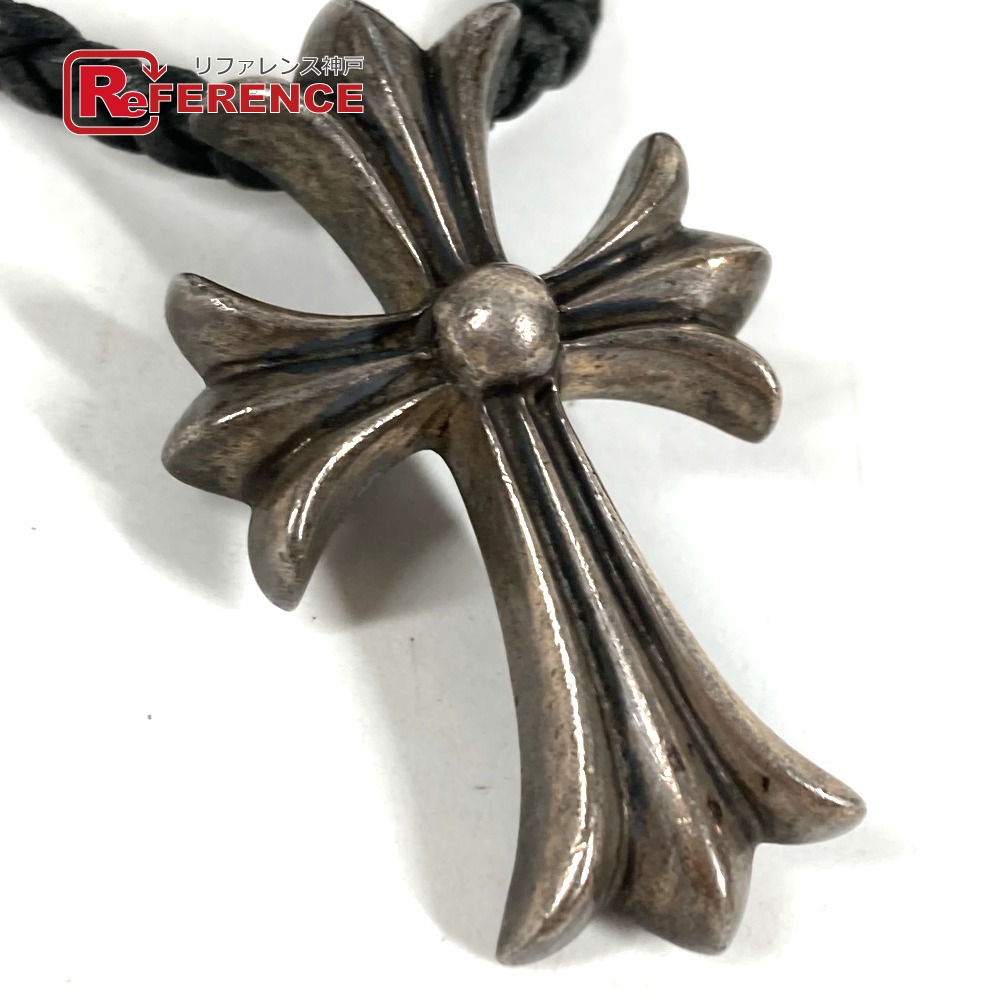 CHROME HEARTS クロムハーツ  スモールはりつけ台 なめし革 ブレイド 革紐 付属物  首飾り SV925  ユニ一発やる しろがね色 【中古】