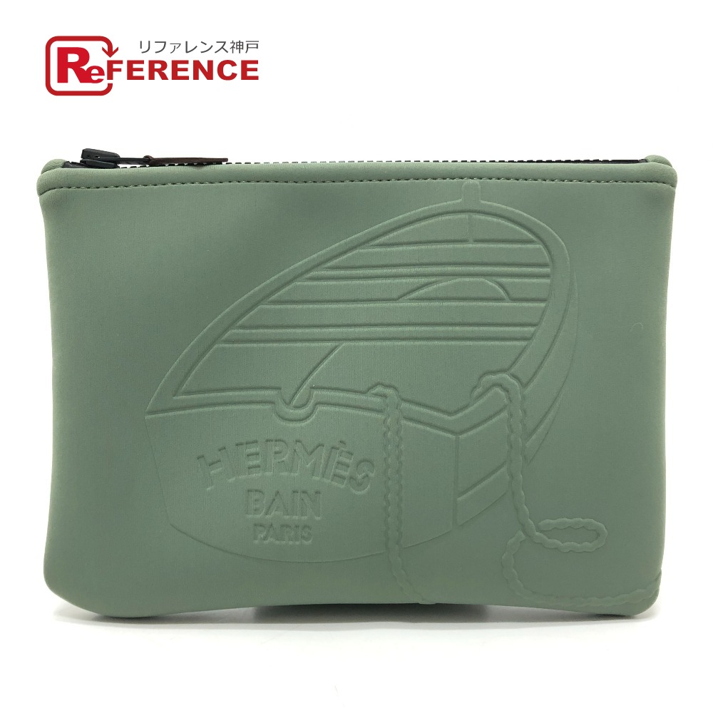 HERMES エルメス  ネオヴァン タラサ PM タラサPM 小物 納める 小容れもの 坦々たる 合財袋 ナイロン  レディース カーキ 新品負けず劣らず 【中古】