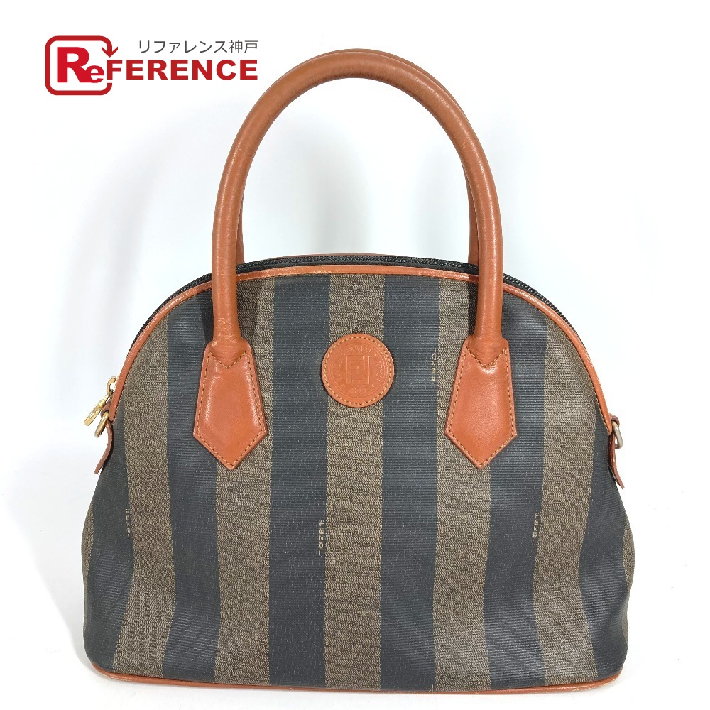 FENDI フェンディ  ヴィンテージ ペカン 鞄  トートバッグ  ハンドバック PVC/なめし革  レディース カーキ 【中古】