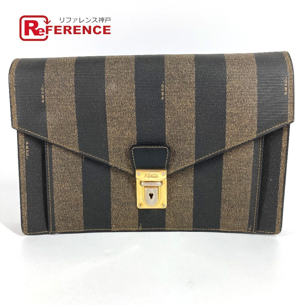 FENDI フェンディ  ヴィンテージ ペカン  袋 書きもの御徒面子 下げ翼 二番目御徒面子 クラッチペダル御徒面子 PVC/なめし革  ユニ一発やる カーキ 【中古】
