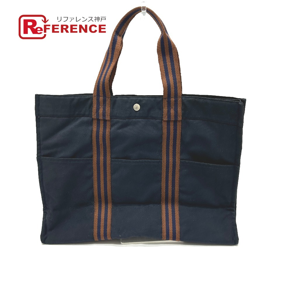 HERMES エルメス フールトゥGM カバン トートバッグ ハンドバッグ キャンバス レディース ネイビー 【中古】|ブランドショップ リファレンス