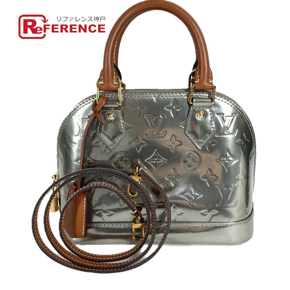 LOUIS VUITTON ルイヴィトン  M90484  モノグラムヴェルニ アルマBB アルマ BB 2WAY御徒面子 ショルダーバッグ トートバッグ ハンドバック モノグラムヴェルニキャンバス  アルジャン しろがね色 【中古】
