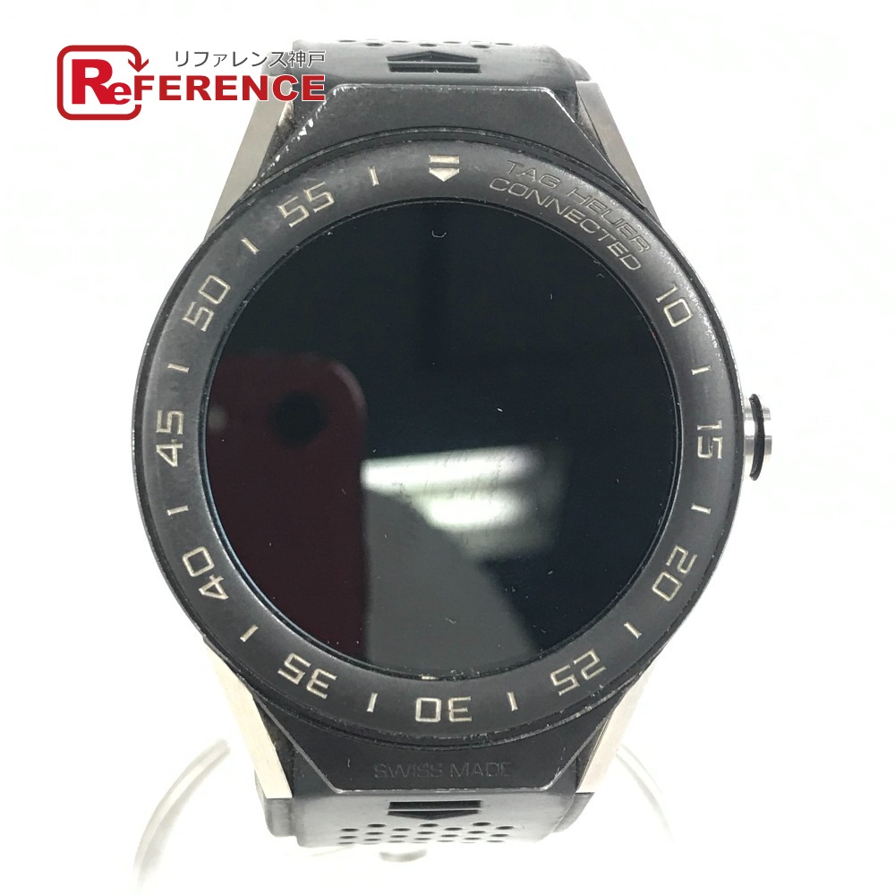 TAG HEUER タグホイヤー  SBF8A8001 Connected 45粍 コネクッド 御覧になる スマートウォッチ 時辰儀 ウオッチ チタン /天然ゴム メンズ 黒いこと 【中古】