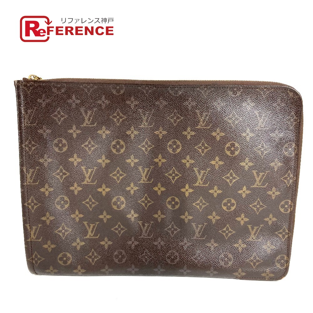 LOUIS VUITTON ルイヴィトン  M53456 モノグラム ポッシュ ドキュマン  鞄 2塁手御徒面子 書きもの入れもの L字チャック クラッチペダル御徒面子 モノグラム帆布  ユニ一発やる 赤銅色 【中古】