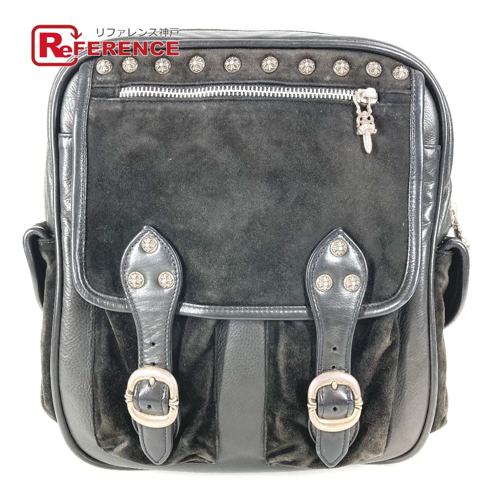 CHROME HEARTS クロムハーツ ガンスリンガー ロゴ クロス バックパック カバン リュックサック レザー/スエード レディース ブラック 【中古】|ブランドショップ リファレンス