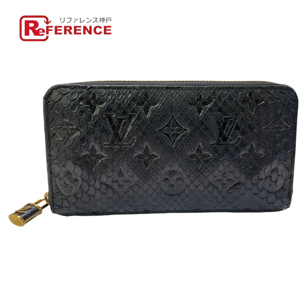 LOUIS VUITTON ルイヴィトン N80686 モノグラム パイソン ジッピーウォレット エキゾチックレザー 長財布 パイソン レディース ブラック 【中古】|ブランドショップ リファレンス