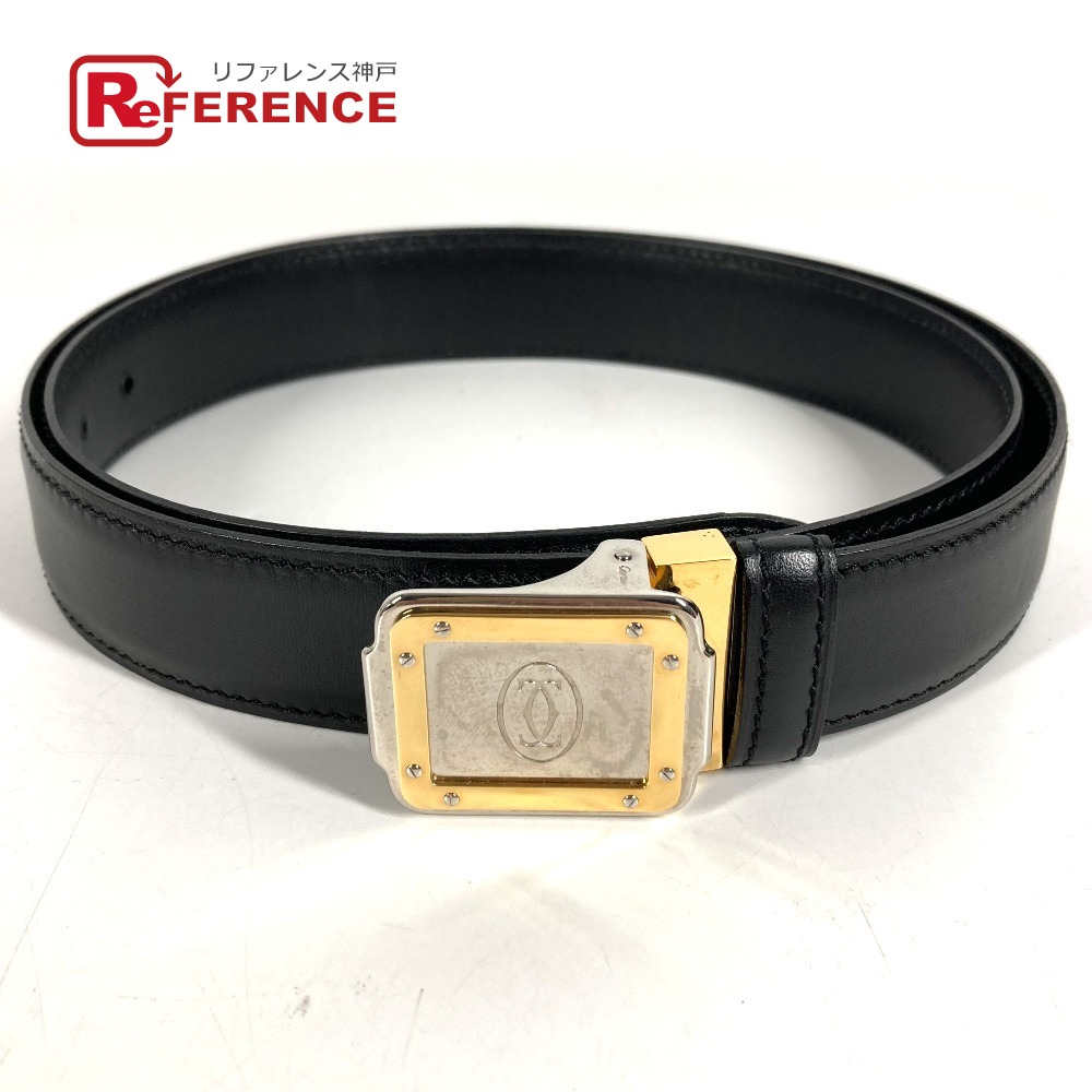 CARTIER カルティエ サントス ロゴ ボトムス用ベルト バックル ベルト レザー メンズ ブラック 【中古】|ブランドショップ リファレンス