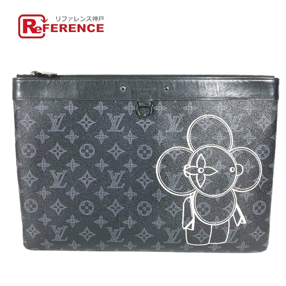 LOUIS VUITTON ルイヴィトン M62904 モノグラムエクリプス ポップストア限定 ポシェットアポロ ヴィヴィエンヌ カバン セカンドバッグ ポーチ クラッチバッグ モノグラムエクリプスキャンバス ユニセックス ブラック 【中古】｜ブランドショップ　リファレンス