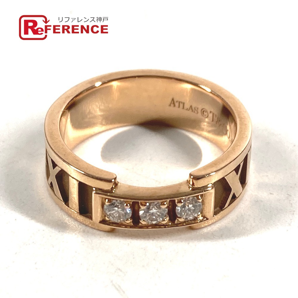 TIFFANY&Co. ティファニー K18 金 18K アトラス 3P ダイヤ ダイヤモンド アクセサリー ジュエリー リング・指輪 Au750 レディース ピンクゴールド 6号 【中古】｜ブランドショップ　リファレンス