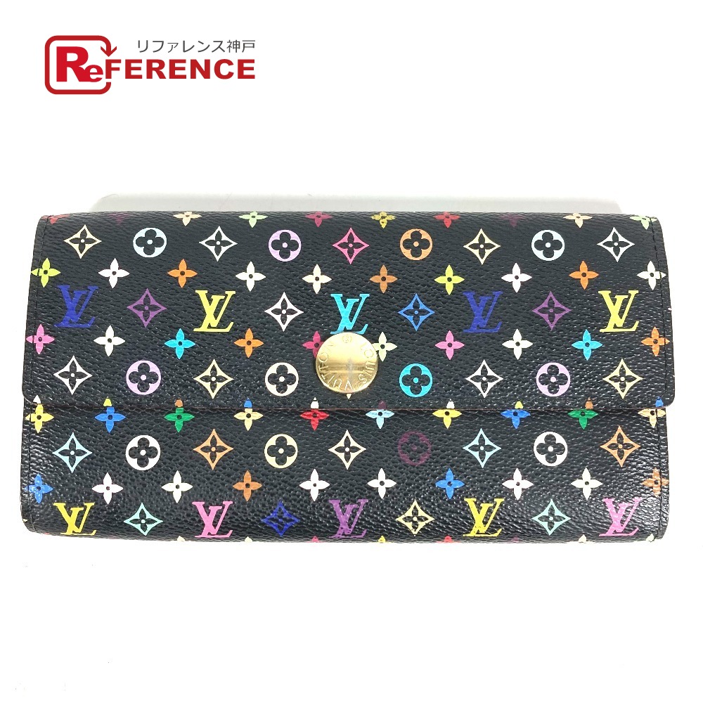 LOUIS VUITTON ルイヴィトン   M93747 モノグラムマルチ色合い ポルトフォイユ サラ 紙入れ ウォレット 下げ翼 ロングウォレット 長紙入れ モノグラムマルチカラーキャンバス  レディース ノワール 黒いこと 【中古】