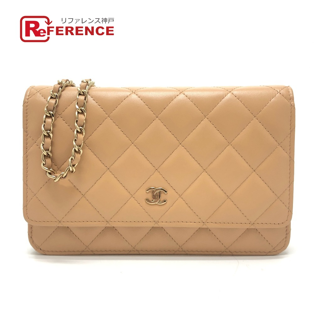 CHANEL シャネル AP0250 マトラッセ ココマーク クラシック チェーンウォレット カバン ショルダーバッグ ラムスキン レディース ベージュ 未使用 【中古】｜ブランドショップ　リファレンス