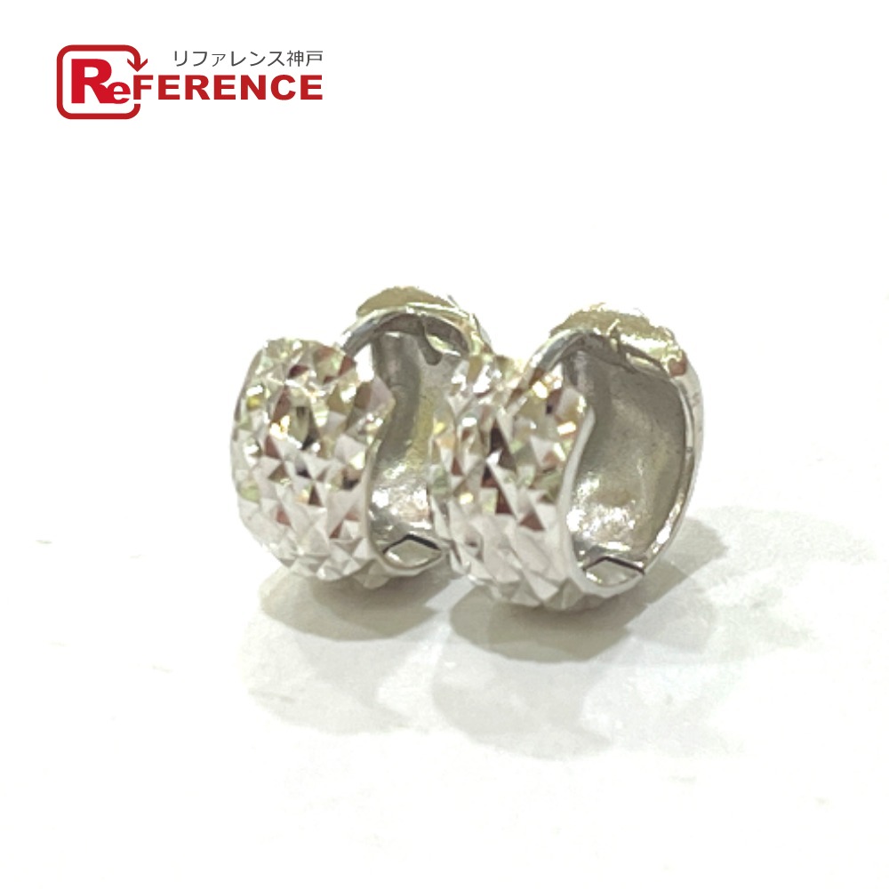 jewelry ジュエリー K18WG ダイアモンドカット フープピアス アクセサリー ピアス K18WG レディース シルバー 【中古】|ブランドショップ リファレンス