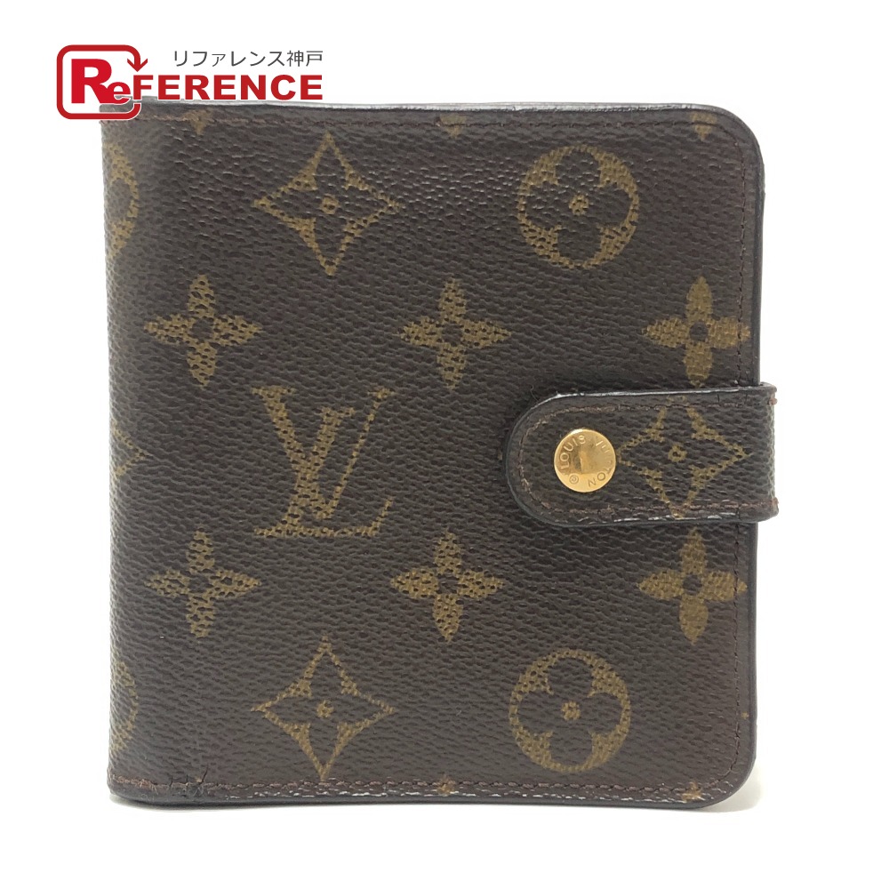 LOUIS VUITTON ルイヴィトン M61667 コンパクトジップ 二つ折りコンパクトウォレット 2つ折り財布 モノグラムキャンバス レディース ブラウン 【中古】｜ブランドショップ　リファレンス
