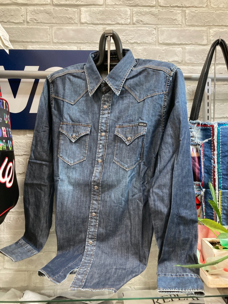 『REPLAY』デニムブラウス『M4023-007-20000』(リプレイ)大人気トレーナー(1万以上のお買い上げで送料無料)(父の日ラッピング無料)|リ・フィール
