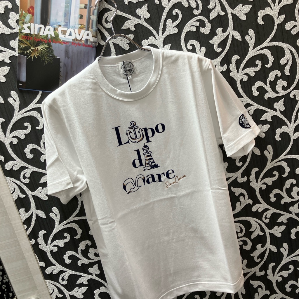 シナコバ半袖Ｔシャツ綿１００％大人気「SINACOVA」白いこと＆ネイビーマリンスポーツ（１万以上のお買い取りで貨物輸送無料）（父の日ラッピング無料）
