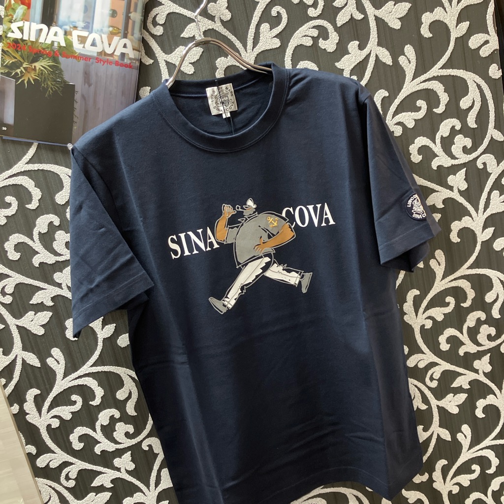 シナコバ半袖Ｔシャツ綿１００％大人気「SINACOVA」白いこと＆ネイビーマリンスポーツ（１万以上のお買い取りで貨物輸送無料）（父の日ラッピング無料）