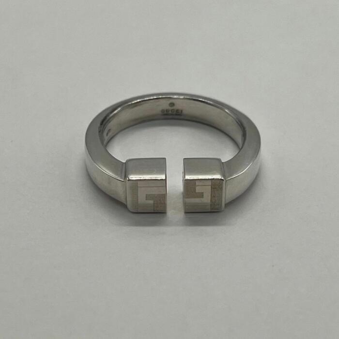 【中古】グッチ GUCCI Gロゴタイプ 正六面体 輪っか 16号 SV925 メンズ レディース ユニ一発やる ヴィンテージ 年寄りの 指環 しろがね色925 添え物