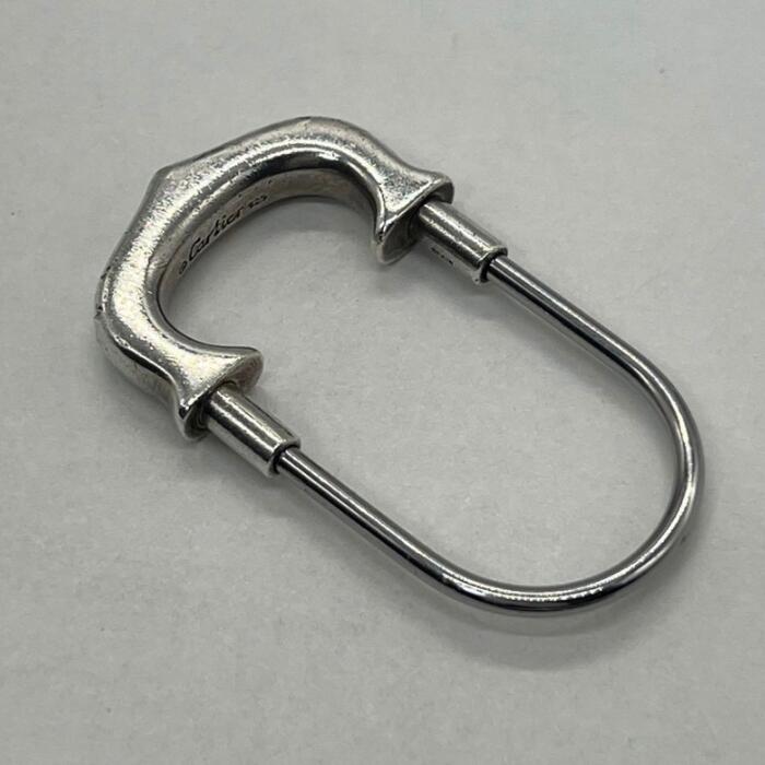 カルティエ CARTIER C動機 キーホルダー 足がかりチェーン店 御徒面子惹き付ける 足がかり輪っか SV925 メンズ レディース ユニ一発やる ヴィンテージ 年寄りの しろがね色925 添え物