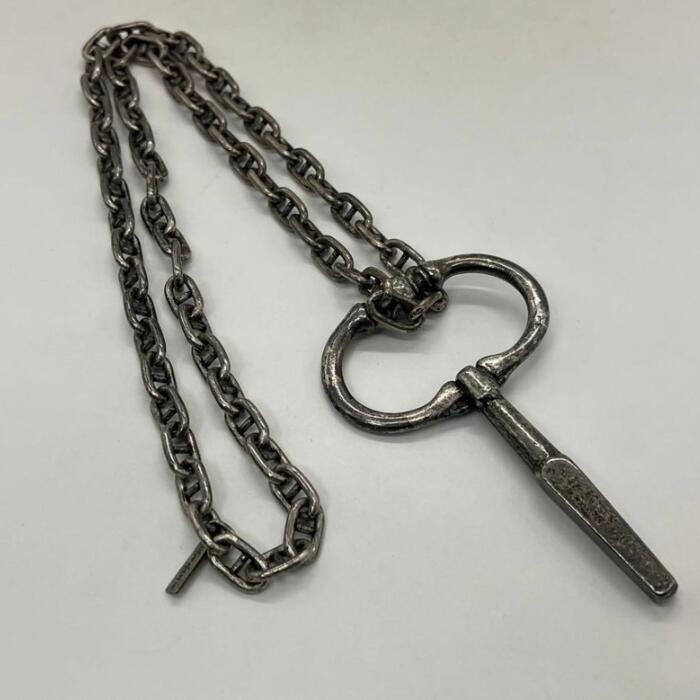 【中古】イヴサンローラン 鍵動機 船掛かりチェーン店 頸飾り 金属元素 滅多に無い メンズ レディース ユニ一発やる ヴィンテージ 年寄りの チェーン店 添え物