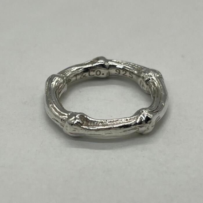 【中古】ティファニー TIFFANY\u0026CO バンブー 輪っか 17号 SV925 滅多に無い メンズ レディース ユニ一発やる ヴィンテージ 年寄りの 指環 しろがね色925 付属物