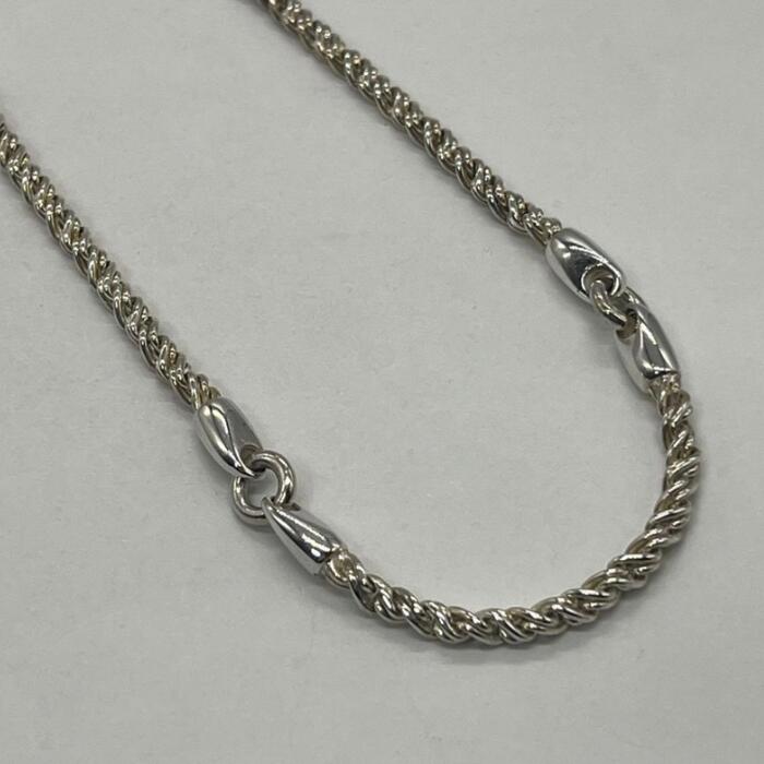 【中古】ティファニー TIFFANY 捻じれ チェーン店 繋がり 首飾り SV 滅多に無い メンズ レディース ユニ一発やる ヴィンテージ 年寄りの しろがね色925 チェーン店 佩び物