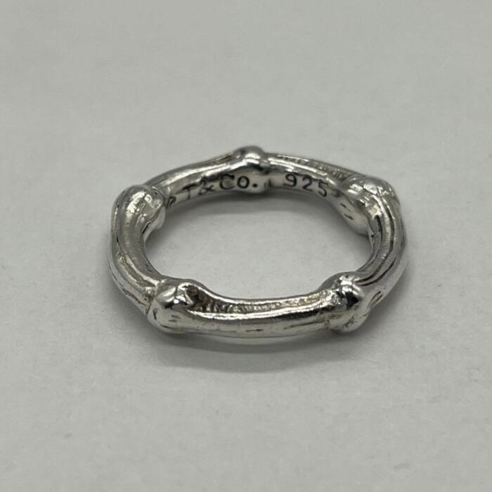 【中古】ティファニー TIFFANY\u0026CO バンブー 輪っか 17号 SV925 滅多に無い メンズ レディース ユニ一発やる ヴィンテージ 年寄りの 指環 しろがね色925 佩び物