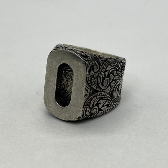 【中古】グッチ GUCCI アラベスク アルファベット O リング 13号 Sサイズ SV925 メンズ レディース ユニセックス ヴィンテージ オールド 指輪 シルバー925 アクセサリー|Refind046