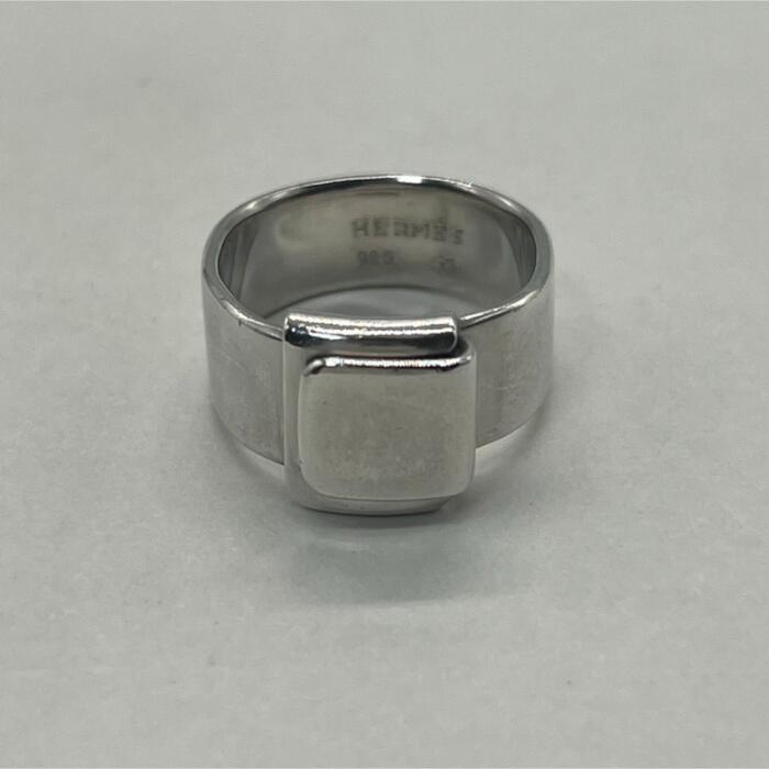 【中古】エルメス HERMES 折り畳み 輪っか 書きあらわす大きさ55 SV 滅多に無い メンズ レディース ユニ一発やる ヴィンテージ 年寄りの 指環 しろがね色925 付属物