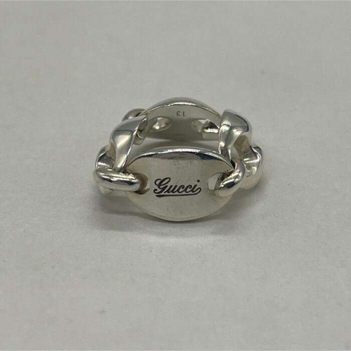 【中古】グッチ GUCCI マリーナチェーン リング 表記サイズ13 SV925 希少 メンズ レディース ユニセックス ヴィンテージ オールド 指輪 シルバー925 アクセサリー|Refind046