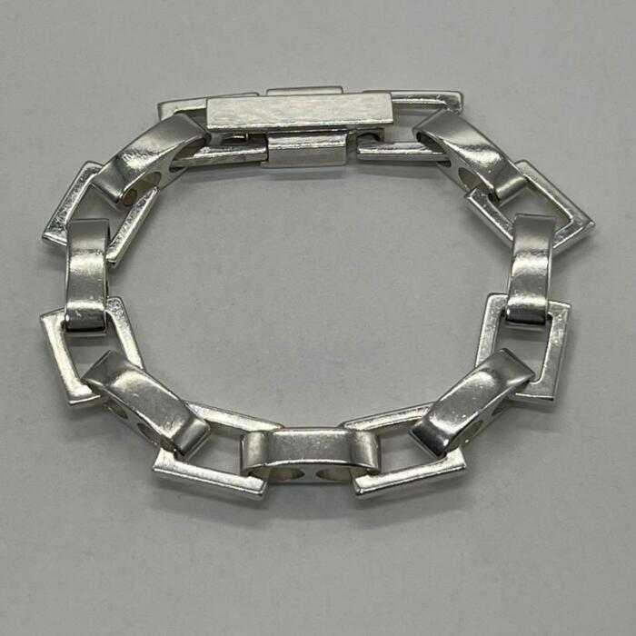 【中古】グッチ GUCCI 真四角繋がり 腕輪 SV925 メンズ レディース ユニ一発やる ヴィンテージ 年寄りの しろがね色925 チェーン店 付属物