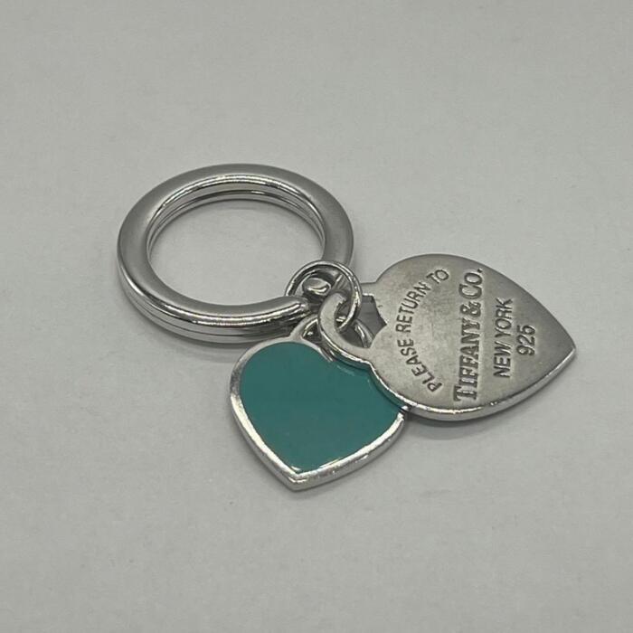 【中古】ティファニー TIFFANY リターントゥ ダブルハートタグ 手当たり輪っか 青碧 SV925 メンズ レディース ユニ一発やる ヴィンテージ 年寄りの しろがね色925 チェーン店 付属物