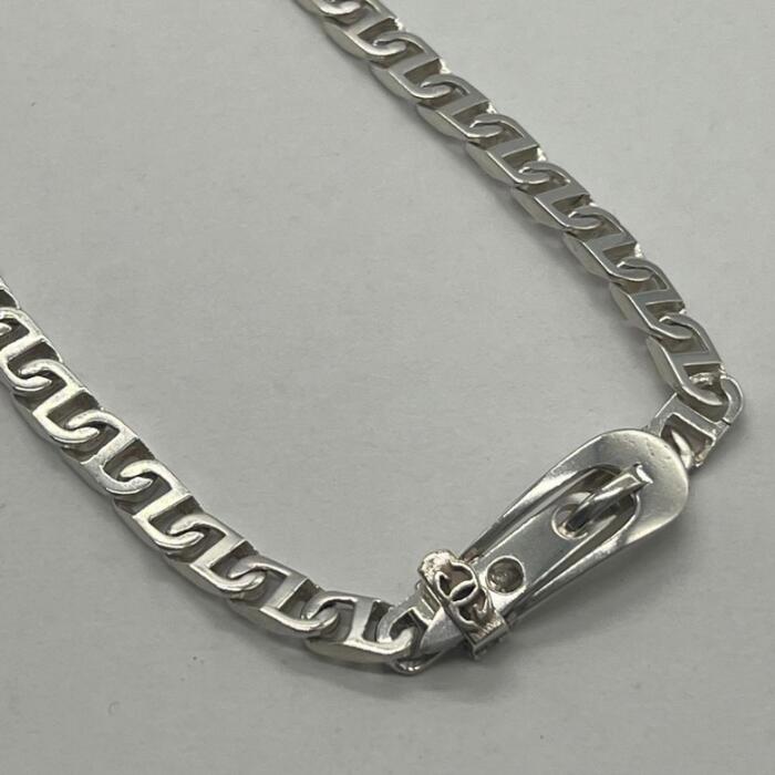 【中古】グッチ GUCCI 三尺帯バックル 動機 頸飾り SV925 メンズ レディース ユニ一発やる ヴィンテージ 年寄りの しろがね色925 チェーン店 添え物