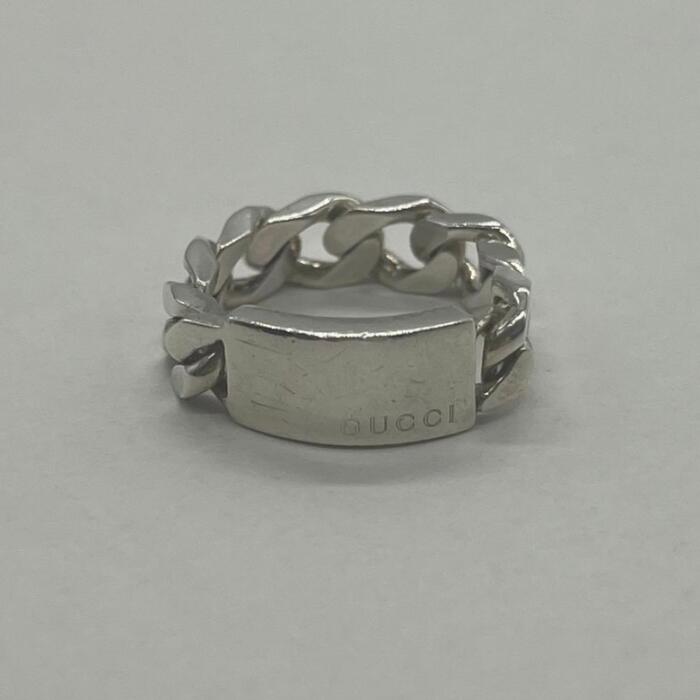 【中古】グッチ GUCCI IDプレート 喜平チェーンリング 表記サイズ19 SV925 メンズ レディース ユニセックス ヴィンテージ オールド シルバー925 チェーン アクセサリー｜Refind046