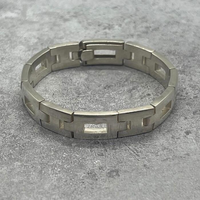 【中古】エルメス HERMES ヘラクレス 腕輪 SV ヴィンテージ メンズ レディース ユニ一発やる ヴィンテージ 年寄りの しろがね色925 チェーン店 付属物