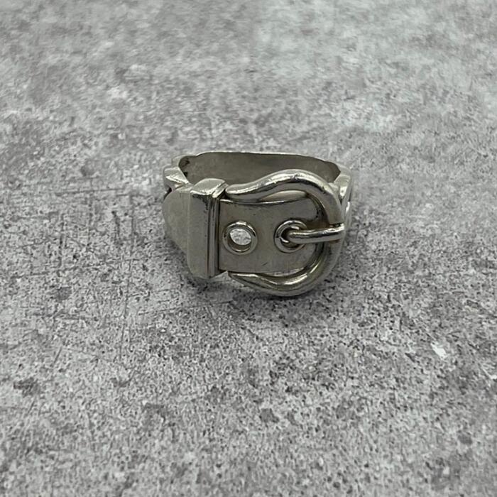 【中古】エルメス HERMES ブックルセリエ 輪っか 12号 SV925 滅多に無い メンズ レディース ユニ一発やる ヴィンテージ 年寄りの 指環 しろがね色925 付属物